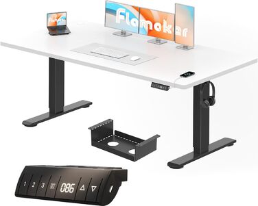 Регульований стіл Flamaker: електричний, з пам'яттю, для офісу, 180x80 см, коричневий