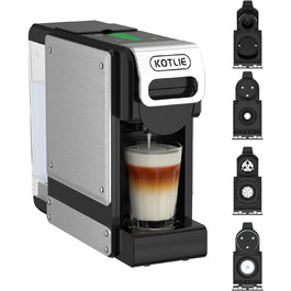 Кавомашина KOTLIE ST-550 Multi-Kapsel: 4-в-1 для Nes Original, Dolce Gusto, Mio та з меленої кави, 19 Bar, 7 рівнів