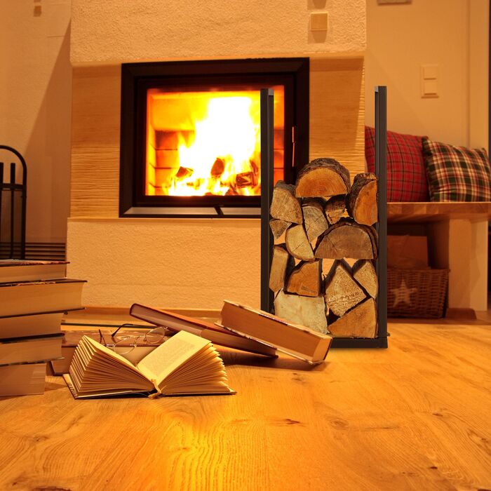 Стильна металева полиця для дров Relaxdays