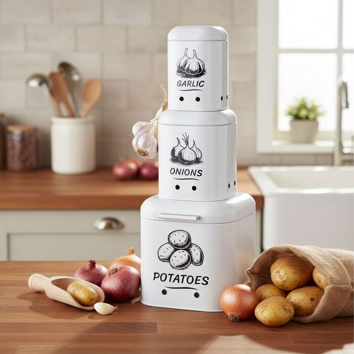 Набір з 3 контейнерів для зберігання картоплі Relaxdays