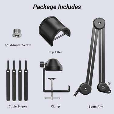 Мікрофонний стійка-тримач TONOR з поп-фільтром та кріпленням 3/8