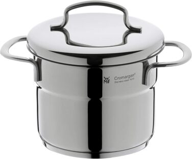 Пароварка WMF Mini з металевим кришкою 1,5л, Cromargan нержавіюча сталь, індукція, компактна, для невеликих порцій, 12 см