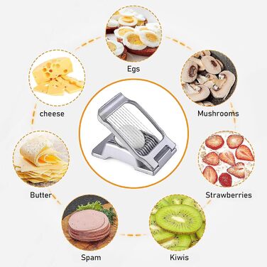Яйцерізка EnixwH, алюмінієвий інструмент для нарізки яєць, металева яйцерізка, професійна яйцерізка, можна мити в посудомийній машині, яйцерізка (макс. 50 символів)
