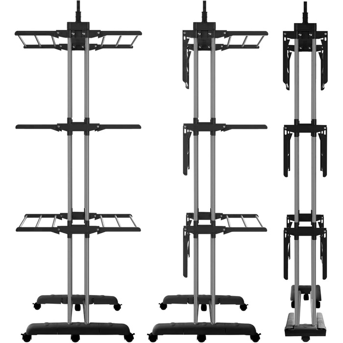 Сушильна стійка Allyson - складна, стійка до погодних умов, колеса, економія місця, внутрішня/зовнішня, чорна