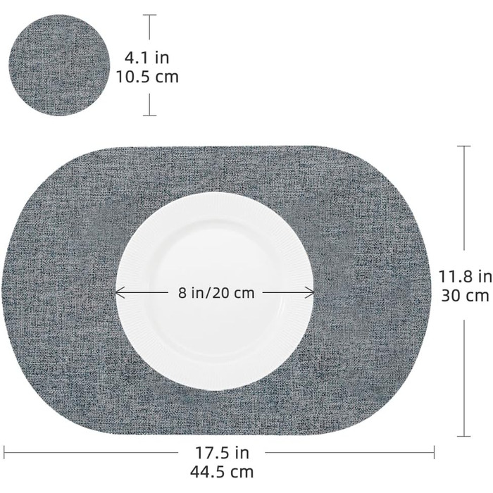 Набори серветок на стіл овальної форми, 6 шт., штучна шкіра, термостійкі та водонепроникні (зелені)