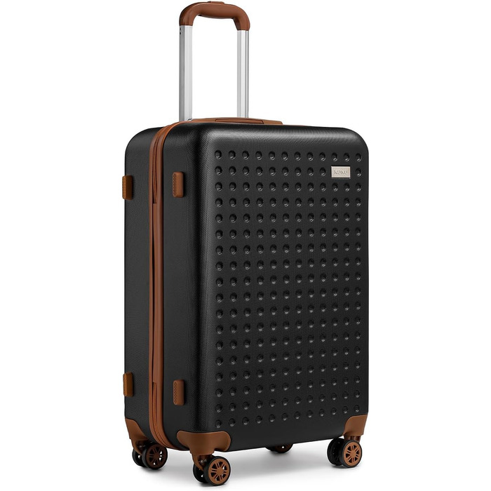 Чемодан-валіза KONO з жорсткою оболонкою, 76x50x31 см, білий (чорний, S 57x40 см) з TSA замком та 4 спіннер колесами