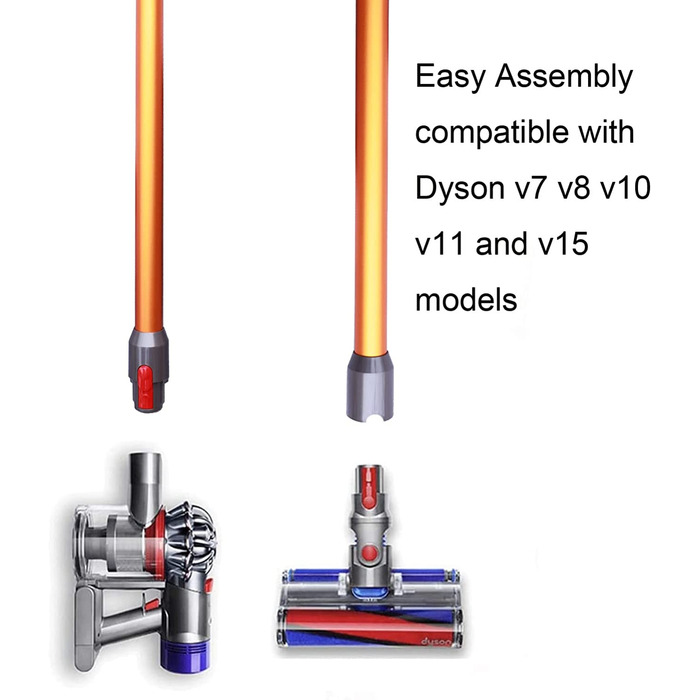 Регульована Подовжувальна трубка lrfdress телескопічна трубка для штангового пилососа Dyson V7 V8 V10 V11 Заміна акумуляторного пилососа (1 Подовжувальна трубка оранжевого кольору)
