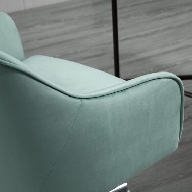 Офісний стілець Vinsetto з регулюванням висоти та функцією гойдання, ергономічний, з м'якою оббивкою з велюру, зелений, 61 x 59 x 80,5-90,5 см