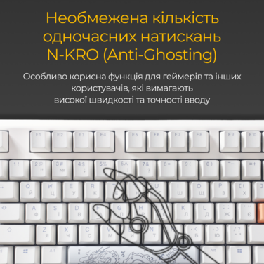 Механічна клавіатура Ducky One 3 TKL Cherry MX Blue RGB White UA