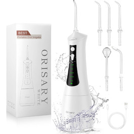 Електричний ірigator Munddusche з 5 режимами та 5 насадками, 300 мл резервуар, перезаряджуваний, для догляду за зубами, водонепроникний (IPX7)