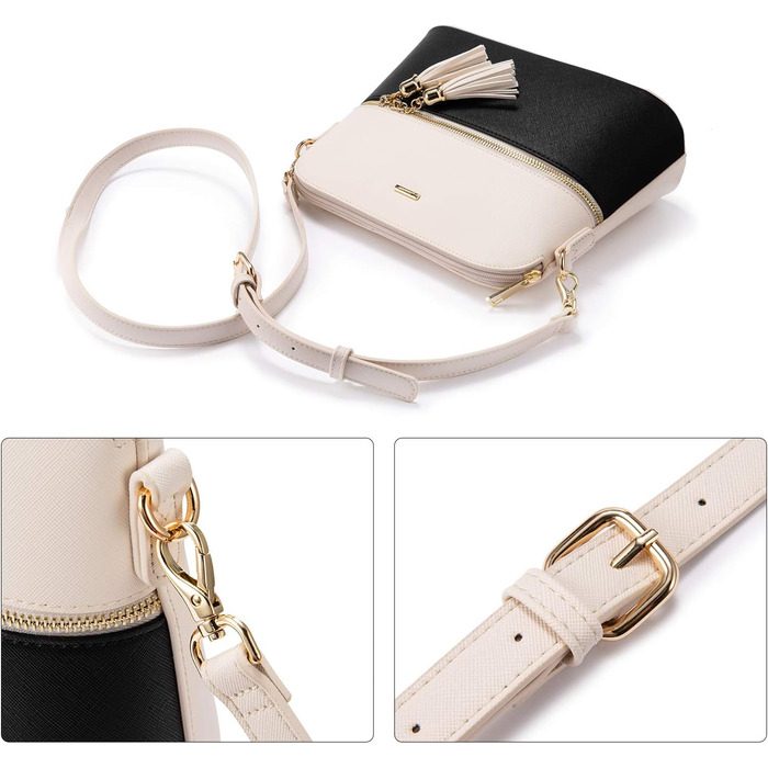 LOVEVOOK Сумка-шоппер для жінок, велика сумка на плече, шкіряна сумка, набір 3 шт. (чорний/бежевий)