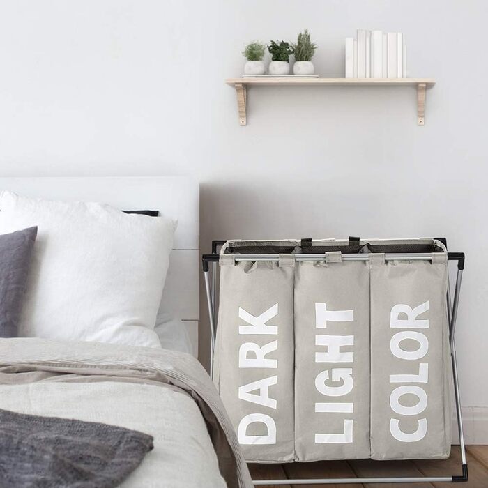 Сортувальник для білизни Oxford Trio з 3 відділеннями, 102L, тканинний, складаний, для дому