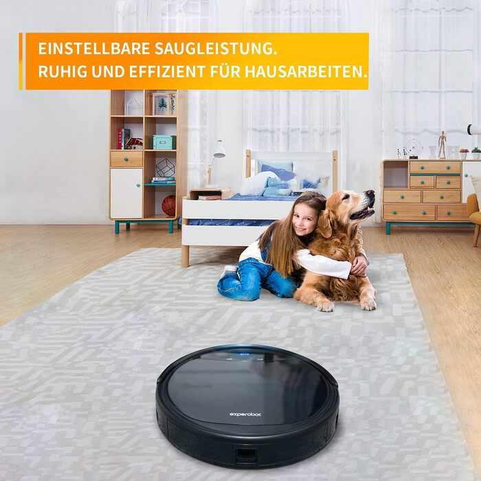 Робот-пилосос EX501 з водяним баком: потужне прибирання твердих поверхонь та килимів, самостійна зарядка, інфрачервоні сенсори, тиха робота