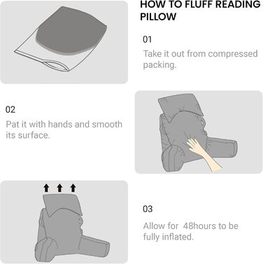 Підкова для читання з підголовником, м'яке спинне крісло з підлокітниками та кишенями для дорослих, зручне ліжко з піною з пам'яті для гуртожитку (Чорний, Преміум Великий)