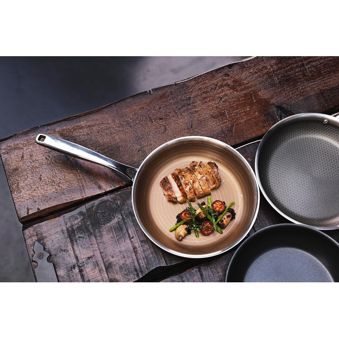 Набір сковорідок MasterPRO GIRO (20+28 см) з антипригарним покриттям ILAG, 3-шаровий, індукційний, для духовки, без PFAS/PFOA/PTFE, з нержавіючою сталею