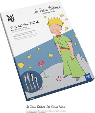 Набір дитячого посуду WMF Der Kleine Prinz, нержавіюча сталь, 4 шт, для дітей від 6 років, Cromargan, придатний для миття в посудомийній машині