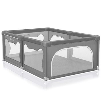 Дитячий манеж Lionelo Willow сірого кольору 120x180x68 см з сіткою, для дітей 0-48 місяців