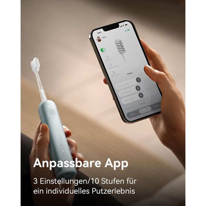 Laifen Wave: електрична звукова зубна щітка з магнітною зарядкою, 3 насадки, IPX7, для дорослих (блакитна)