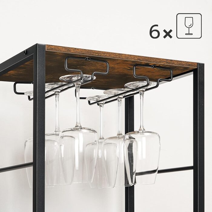 Стильна полиця для вина HOOBRO на 16 пляшок з 6 ярусами, з шухлядою, органайзер для вин, дерев'яний винний стенд, 40 x 30 x 102 см, вінтажний колір