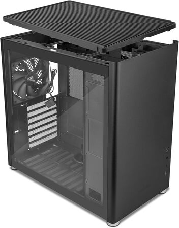 YEYIAN Hussar Plus Full Tower корпус для ПК з прозорою скляною боковиною, сумісний з ATX, Micro ATX, Mini ITX, з вентилятором 120 мм