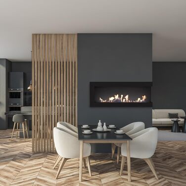 Мм Камін з лівою стінкою Ethanol Black Corner Fireplace (1200 x 280 мм), 600x280