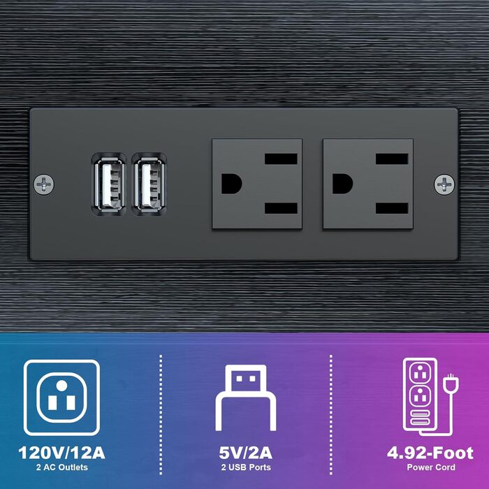 Регульований підставка для комп'ютера з зарядкою та USB-портом, 2-рівнева платформа ATX, мобільний стійка для ПК, візок для ЦП на колесах