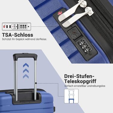 Чохол KONO середнього розміру з жорсткою обшивкою, валіза з 4 колесами, розширювана, легка, з тримачем для напоїв та TSA замком (зелений, L)