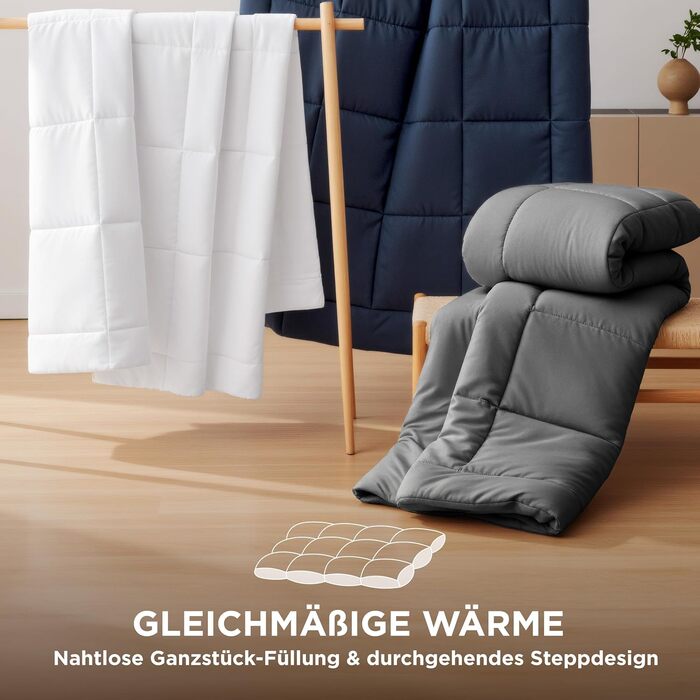 Ковдра BEDSURE 135x200 см - чотирисезонна, для алергіків, біла, 300 GSM, Oeko-Tex сертифікат