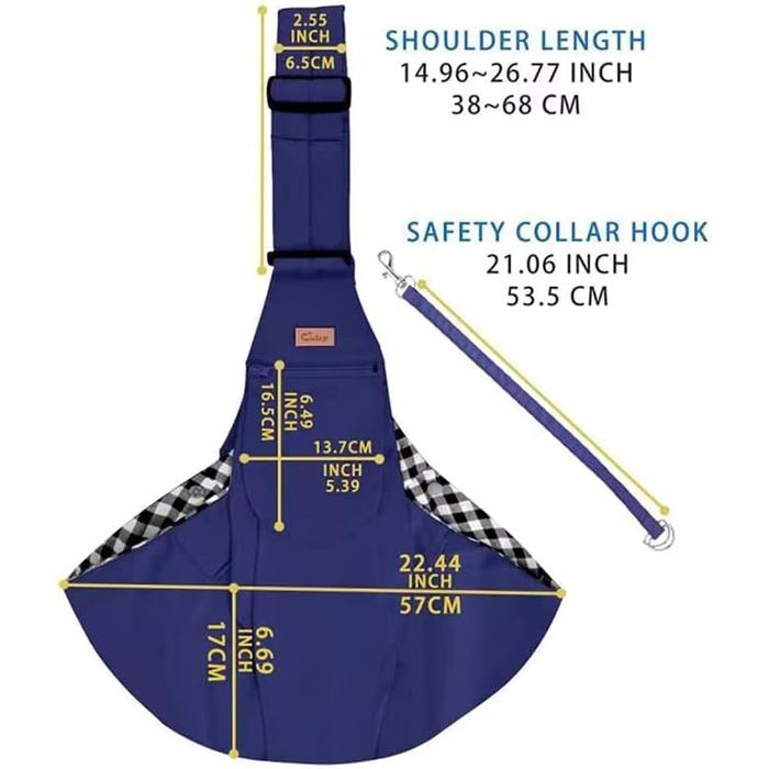 Дитячий слінг CUBY для домашніх тварин, м'який, регульований, з кишенею, сірі смужки, карабін синій
