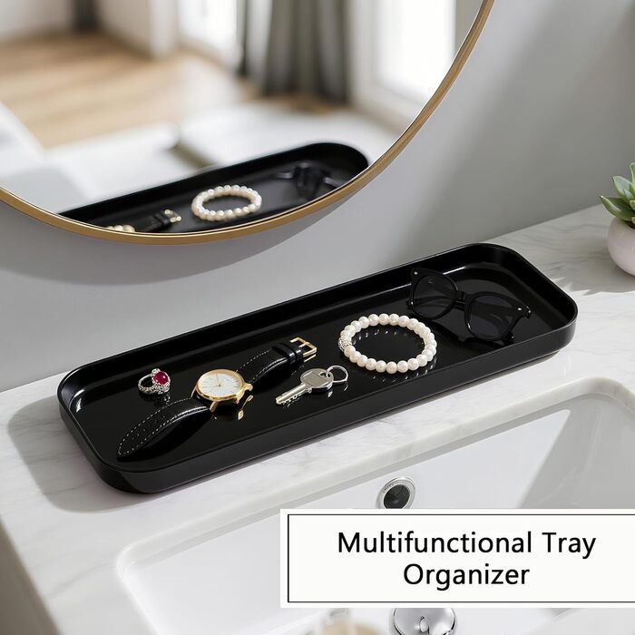 Набір аксесуарів для ванної кімнати, чорний: сміттєвий бак, дозатор мила, миска, щітка для унітазу, тримач для зубних щіток, попільничка, піднос, контейнер для ватних паличок, органайзер для стільниці, подарунковий набір, чорний/золотистий