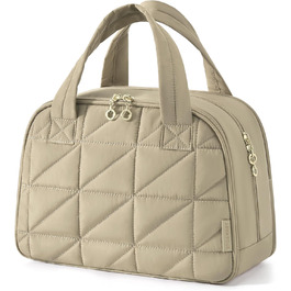 Сумка для косметики BAGSMART для жінок, велика дорожня косметичка, об'ємна косметична сумочка, дорожня сумочка для макіяжу та косметики з ручкою (коричнева)