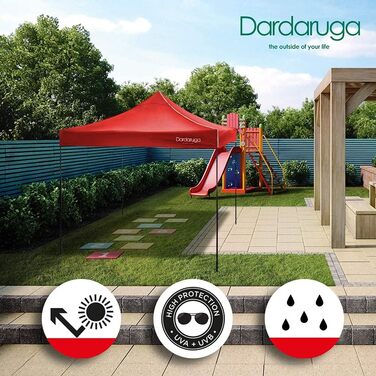 Альтанка DARDARUGA 3x3 м, плоский павільйон, намет для вечірок, садовий намет, шатро, водонепроникний захист від ультрафіолету 50 Bianco