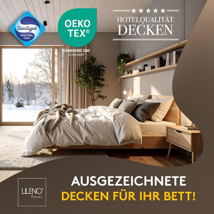 Чорнобиле ковдра LILENO HOME 4-сезонів 135x200 см [1 шт] - ковдра на всі сезони для комфортного сну - літня/зимова ковдра 135x200 см, витримує прасування до 95°C - 1 шт.