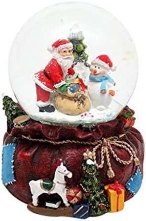 Снігова куля зі стоячим, сніговим вихором, звуком і світлом, розміри h/B / Ø куля близько 13 х 11,5 см/Ø 10 см, Різдвяний