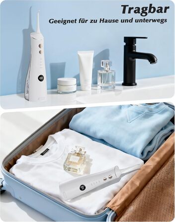 Електрична насадка для душу Munddusche: 5 струменів, 4 режими, для догляду за порожниною рота, водонепроникність IPX7, для дому та подорожей