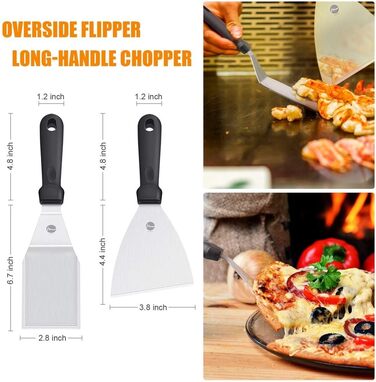 Набір для грилю Huolewa, нержавіюча сталь, 9 предметів: лопатка, щітка, викрутка, сумка. Професійний аксесуар для BBQ, тепаньякі та кемпінгу