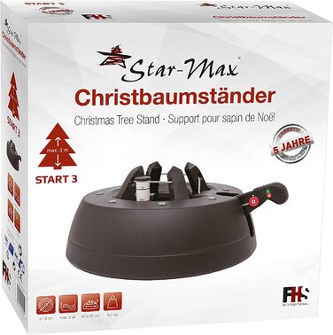 Підставка для різдвяної ялинки Star-Max Start 3 37 см 3 л чорна