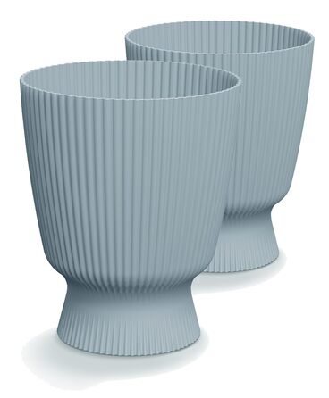 Квітчанка Tymar з підставкою, пластиковий горщик для квітів, великий горщик для рослин (діаметр 22 см, колір Dbmis Grey)