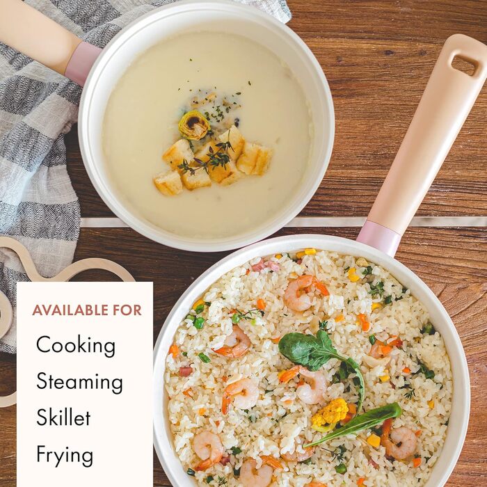 Набір кухонного посуду Neoflam Retro, кераміка, антипригарне покриття, рожевий