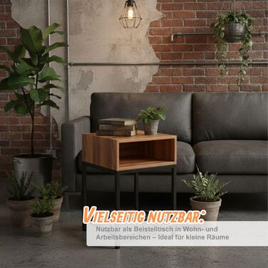 Приліжкова тумбочка Relaxdays Industrial з поличкою та ящиком