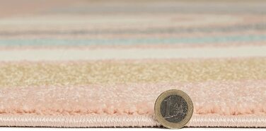 Килим Beat Kids Сучасний м'який дитячий килим з м'яким ворсом, легкий у догляді, стійкий до фарбування, з райдужним малюнком (Круглий, 120 х 120 см, рожевий)