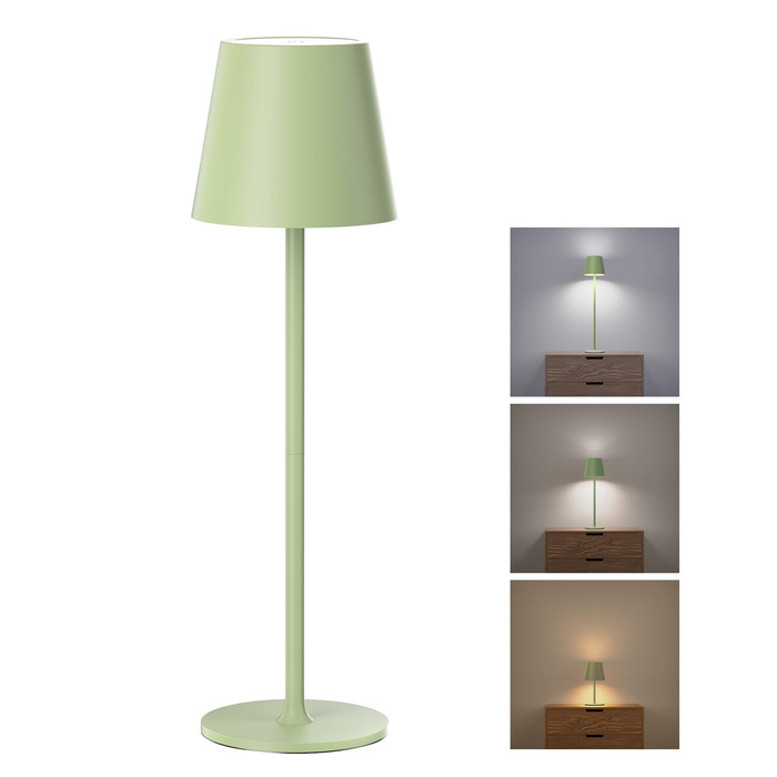 LED-лампа настільна Jackyled бездротова, перезаряджувана, 5000mAh, 3 рівня висоти, 3 температури кольору, регульована яскравість (зелена, 1 шт.)