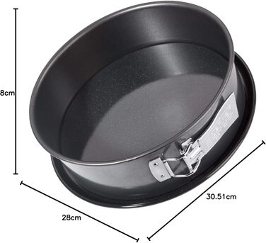 Форма для випічки Zenker Springform Deluxe з кришкою, діаметр Ø, з емальованим дном, для сочних тортиків на винос (колір: чорний металік), 1 шт.