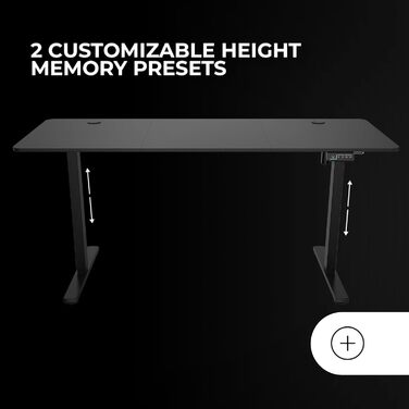 Регульований за висотою стіл Mars Gaming MGD-ERGOPRO, 110x60 см, білий. Ергономічний стіл з карбоновою поверхнею, металевою конструкцією, тримачем для навушників та кабельною організацією.