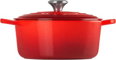 Le Creuset Signature Чавунна сковорода з кришкою, 24 см, 4.2 л, Cherry Red (Kirschrot)