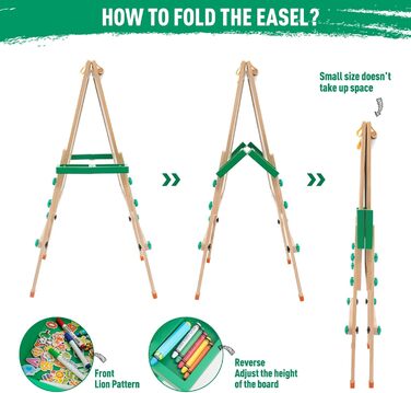 Дитяча мольберт-трансформер з паперовим рулоном, дошками для малювання та аксесуарами. Регульована висота 90-110 см. Дошка з покриттям для сухого стирання.