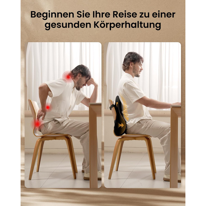 Підпорка для спини ProtoArc з піною Memory Foam, для офісного крісла, авто та столу, чорна