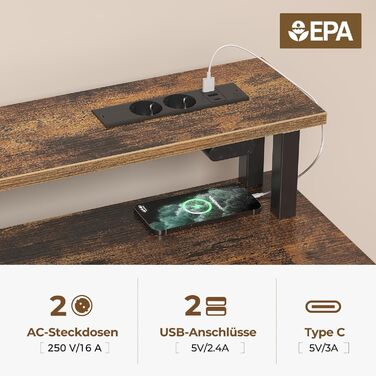 Комп'ютерний стіл Rolanstar з ящиками, розетками та LED підсвіткою, ігровий стіл з підставкою для монітора, полиця та 2 гачки, для офісу та вітальні (білий, 100x47x90,5 см)