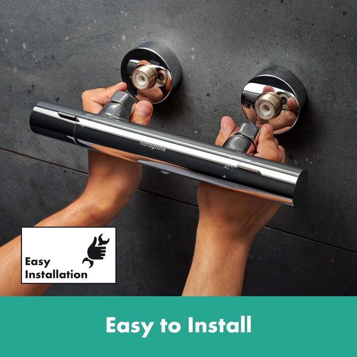 Змішувач для ванної Hansgrohe Ecostat Fine - n Aufputz з термостатом та блокуванням безпеки (SafetyStop) 40°C, для 2 споживачів (Хром)