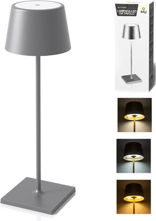 LED-лампа MU LIN Lampada-841: торшери з сенсорним керуванням, USB-C, для дому та офісу, IP54, сріблястий, 1 шт.